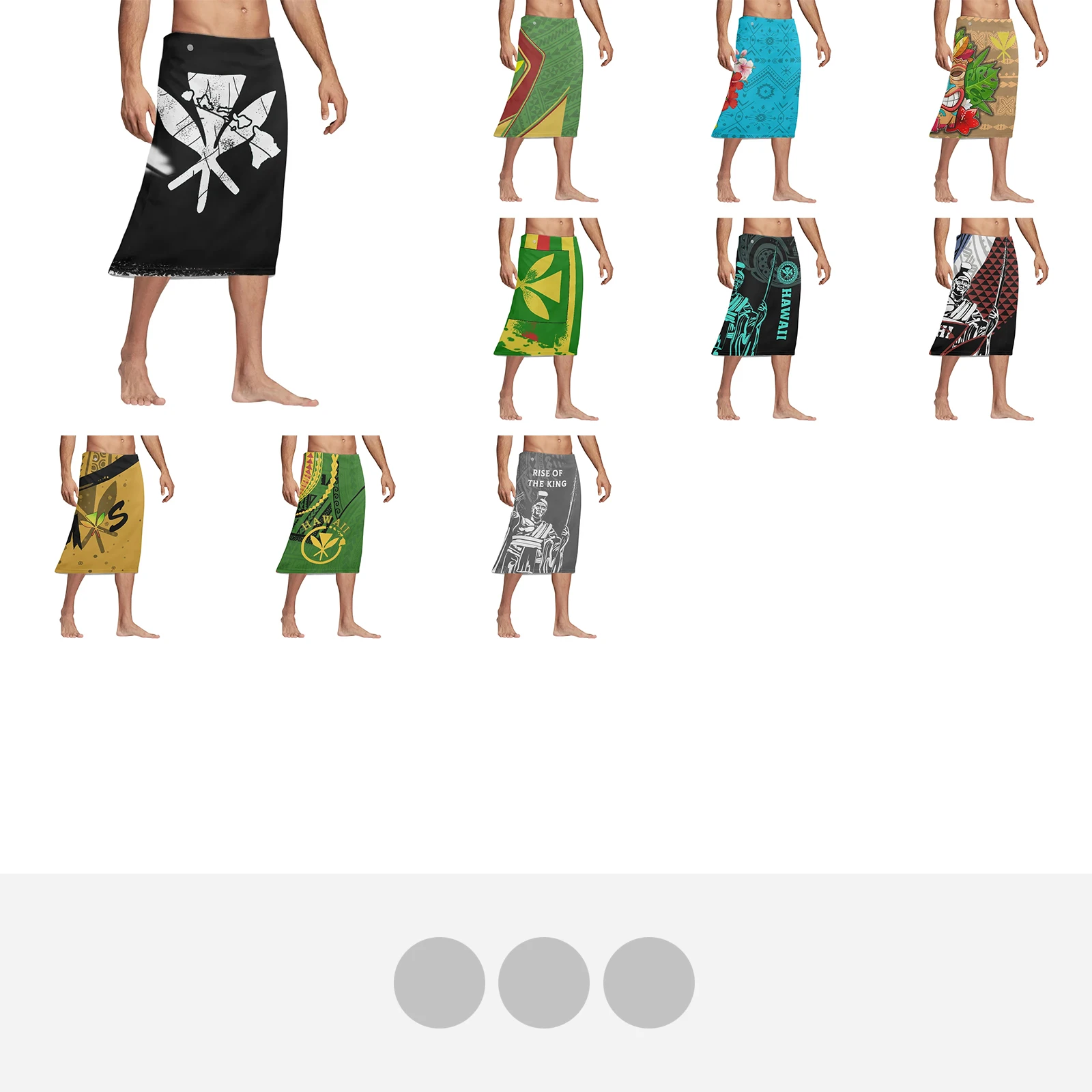 Sarong Men Wrap - مطبوعات وشم قبلية بولينيزية ، ارتفاع