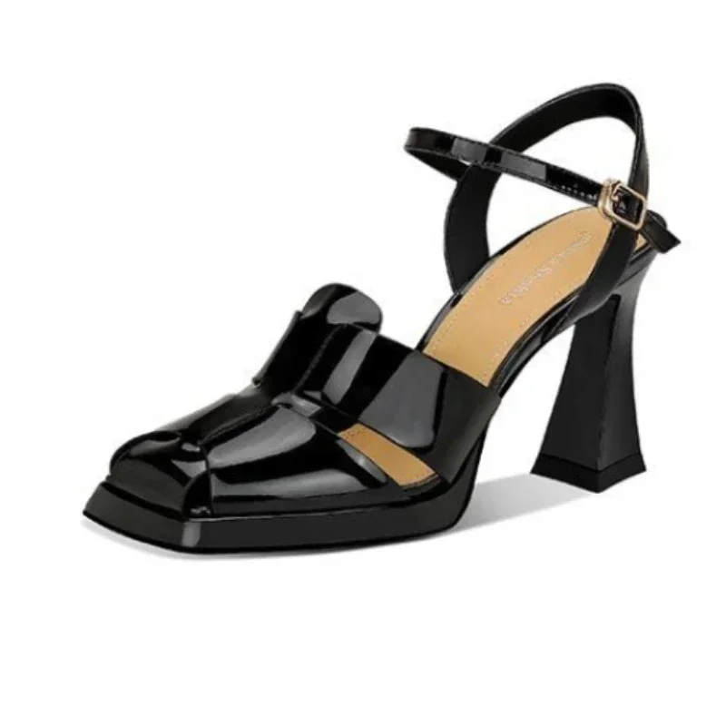 Casual Sandal Leather - المرأة صنادل عالية الكعب موضة براءات
