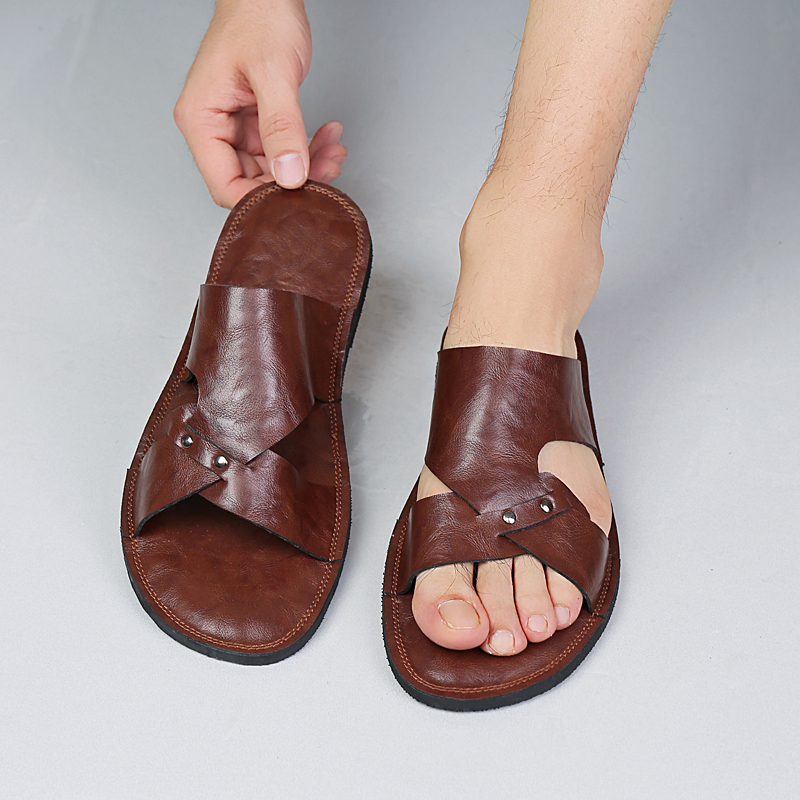 Flip Flop Leather Men - شباشب جلدية يدوية الصنع للرجال، أحذية