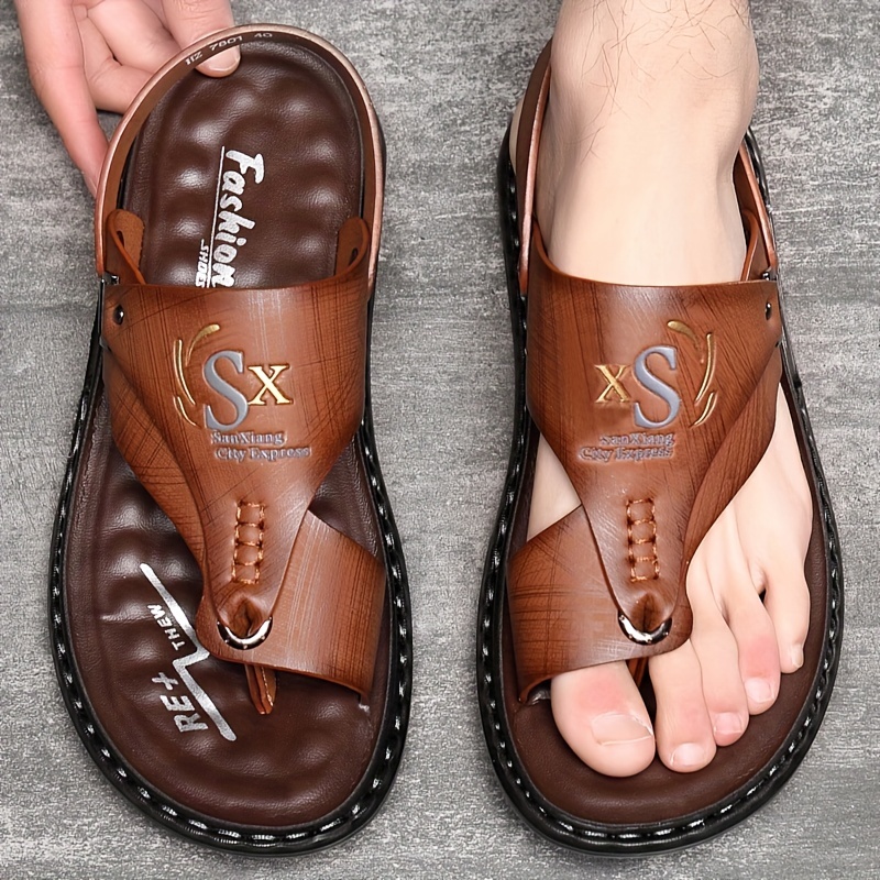 صنادل جلدية للرجال، أحذية شاطئ - مراجعة Flip Flop Leather Men وسعره