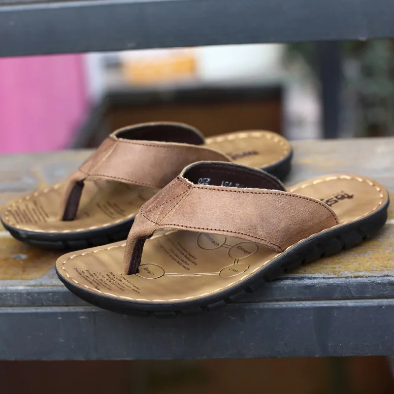 روما ريترو شبشب رجالي بلون كلي - مراجعة Flip Flop Leather Men وسعره