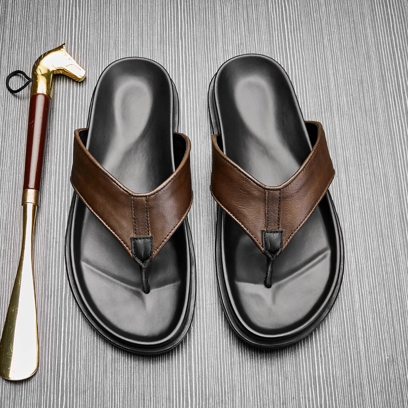 صندل رجالي جديد لصيف 2026 من ا - مراجعة Flip Flop Leather Men وسعره